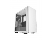 DEEPCOOL -CK500 WH- ATX Case, with Side-Window (Tempered Glass Side Panel), without PSU, Tool-less, Pre-installed: Front 1x140mm fan, Rear 1x140mm fan, Quick-release magnetic front panel, PSU Shroud, 2xUSB3.0, 1xUSB-C, 1xAudio, White